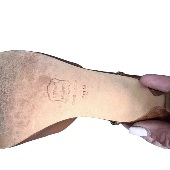 Talbots Women's Brown Leather Pointed Toe Heel Sandal Size 10M - Picture 5 of 8